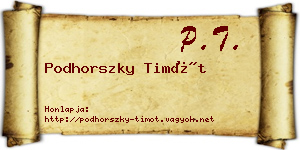 Podhorszky Timót névjegykártya